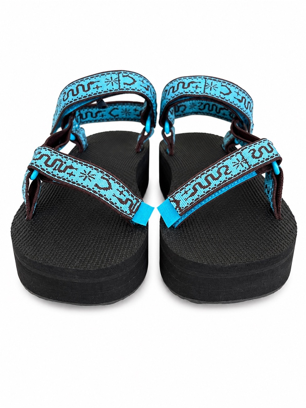Teva Flatform Universal Platform Sandals Turquoise Tribal Print
